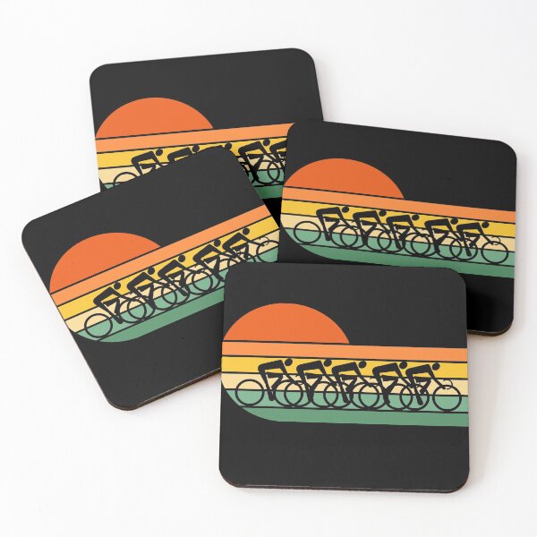 Item preview, Cycling. Cyclists. Bike riders. Bunch ride. Group ride. Shop Ride. Retro, vintage sunset. designed and sold by JellyBeenzz.