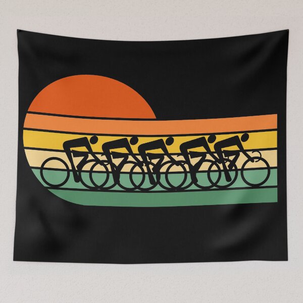 Item preview, Cycling. Cyclists. Bike riders. Bunch ride. Group ride. Shop Ride. Retro, vintage sunset. designed and sold by JellyBeenzz.