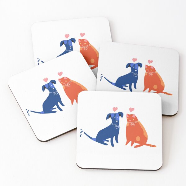 Item preview, Bello and Mieze. Dog and cat in love. designed and sold by Anna Dianda.