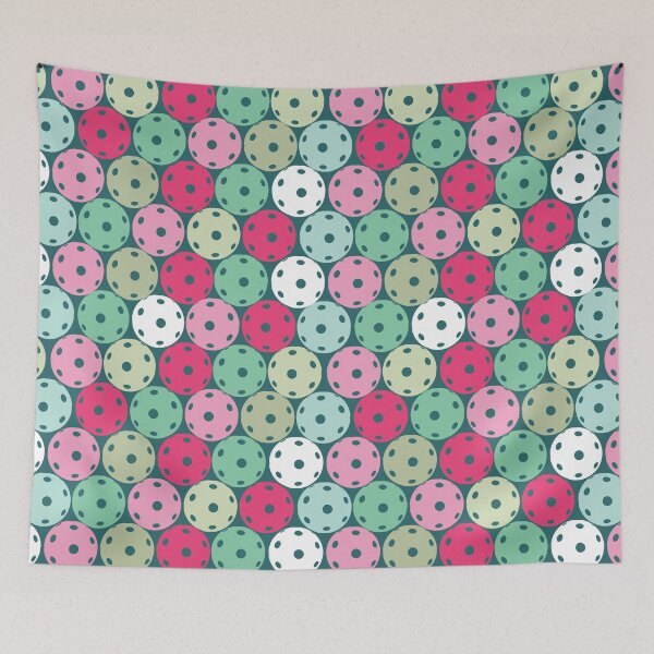 Item preview, Pastel pickleballs on green background designed and sold by EvieWoj.