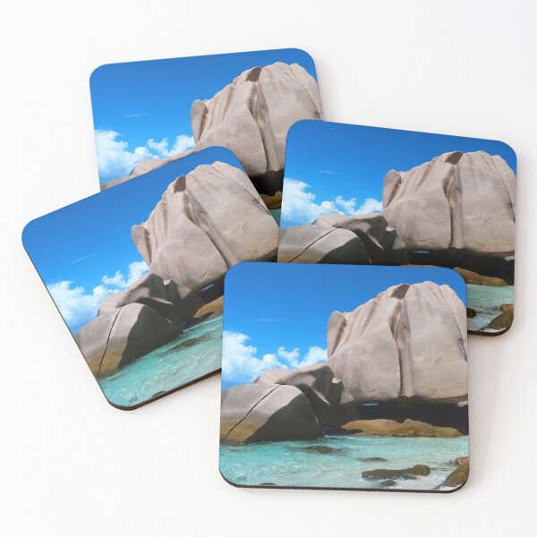 Item preview, Beach Holiday Seychelles | Summer Vacation Boulder Turquoise Water | Nature Photography designed and sold by KristinasPhotos.