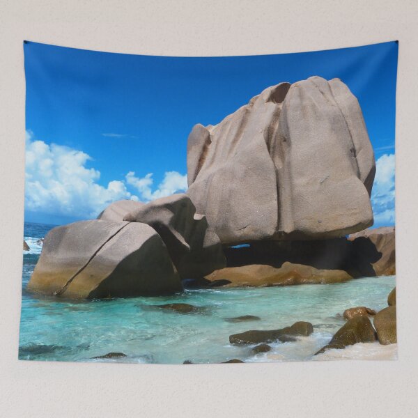 Item preview, Beach Holiday Seychelles | Summer Vacation Boulder Turquoise Water | Nature Photography designed and sold by KristinasPhotos.