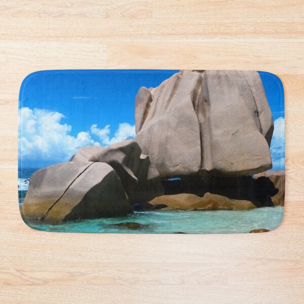 Item preview, Beach Holiday Seychelles | Summer Vacation Boulder Turquoise Water | Nature Photography designed and sold by KristinasPhotos.