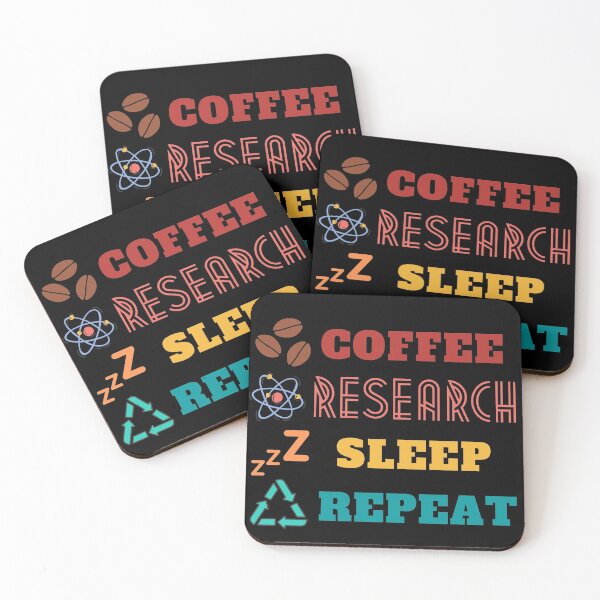 Item preview, Coffee research sleep repeat vintage sunset colors designed and sold by StarlightTales.
