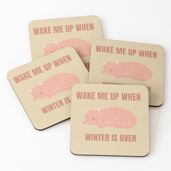 Item preview, Wake Me Up When Winter Is Over Cute Cat designed and sold by JessyDesigns.
