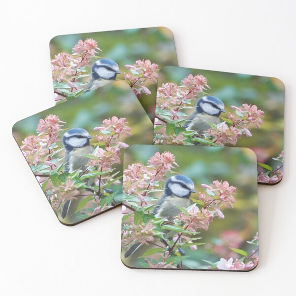 Item preview, Herrerillo común en flores designed and sold by frogs123.