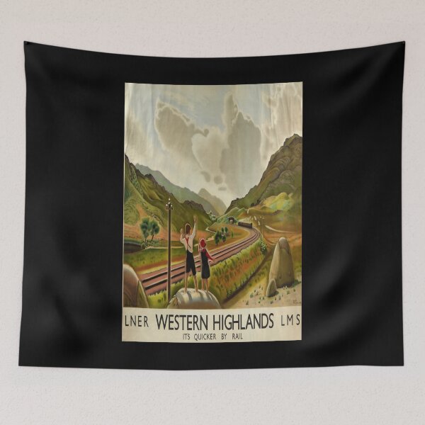 Item preview, retro classic Western Highlands poster designed and sold by CorasPosters.