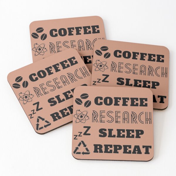 Item preview, Coffee research sleep repeat in classic black designed and sold by StarlightTales.