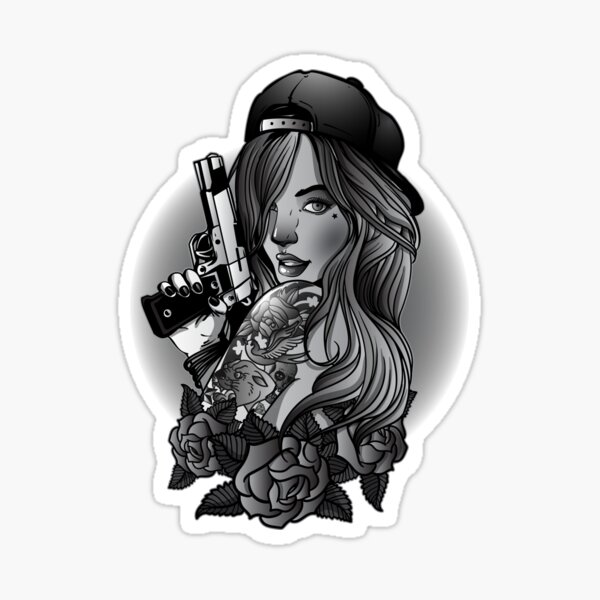 Posters Gangster Girl Art Poster with Guns Gangster Tattoo Wall Art Canvas  Art Poster Picture Modern Office Family Bedroom Living Room Decorative Gift  Wall Decor 20x26inch(51x66cm) Frame-style : Amazon.ca: Home