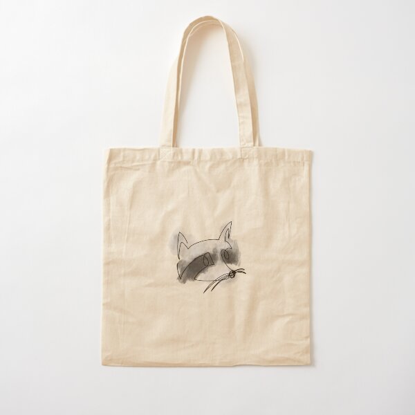 Line Art Raccoon Cotton Tote Bag