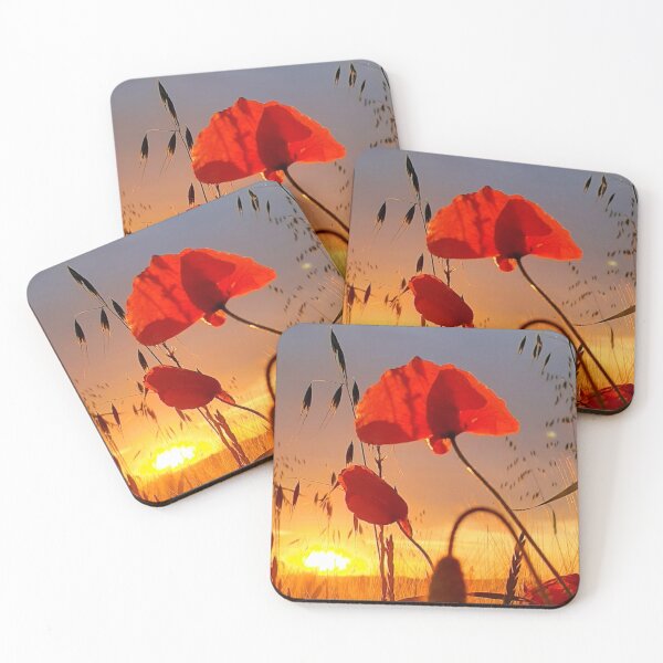 Item preview, Beautiful Red Poppy Flower in Wheat Field Summer Sunset Photography designed and sold by KristinasPhotos.