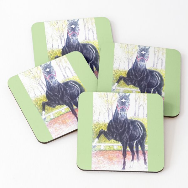 Item preview, Black horse playing painting designed and sold by horseaddicted.