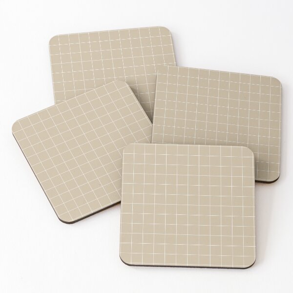 Item preview, Windowpane Check Grid (white/tan) designed and sold by Design Minds Boutique.