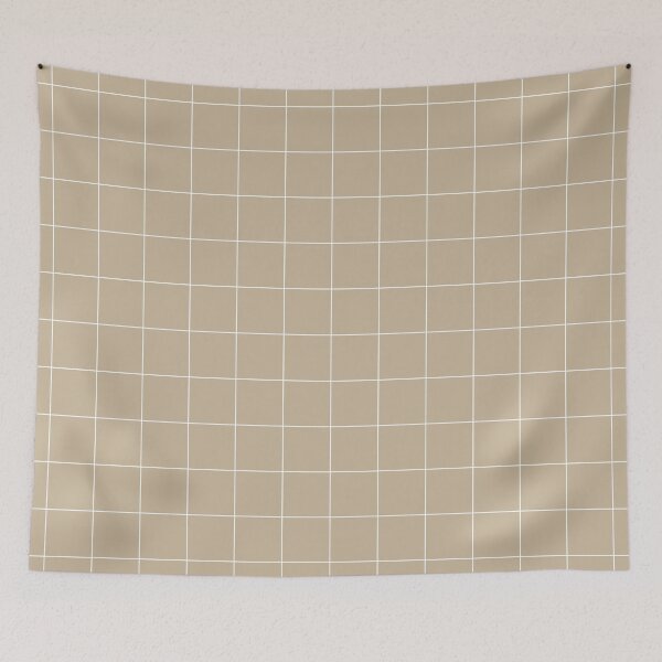 Item preview, Windowpane Check Grid (white/tan) designed and sold by Design Minds Boutique.