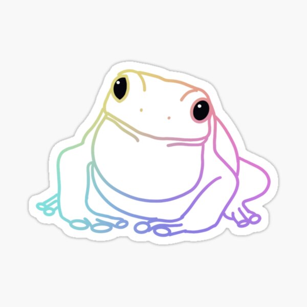 “Pastel Holographic Frog - outline” Sticker by JuneNostalgia | Redbubble