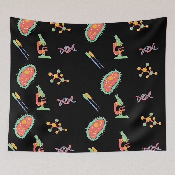 Item preview, Virology Biology Pattern Black  designed and sold by JessyDesigns.