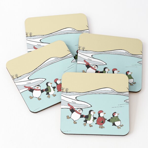 Item preview, Penguin Family Having a Holiday Iceskating Session designed and sold by Otter-Grotto.