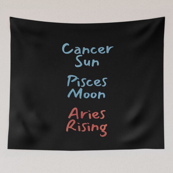 Item preview, Cancer Sun Pisces Moon Aries Rising Text designed and sold by leomooncreates.