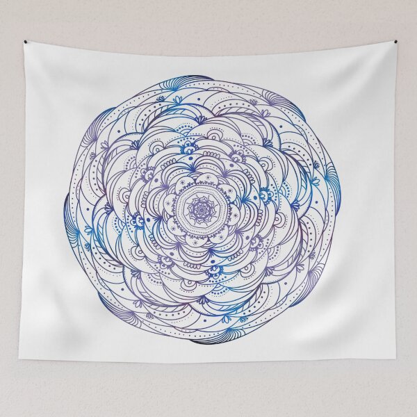 Item preview, Blue and Purple Swirl Blend Flower Burst Mandala designed and sold by Stacia Boyd.