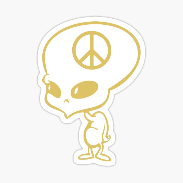 Hippie Alien Sticker For Sale By Sinfamous Redbubble