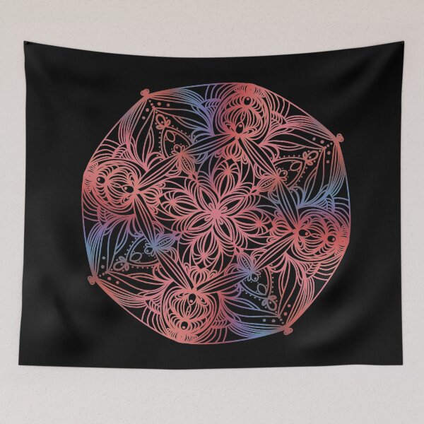 Item preview, Coral Tie-dye Swirl Blend Flower Burst Mandala designed and sold by Stacia Boyd.