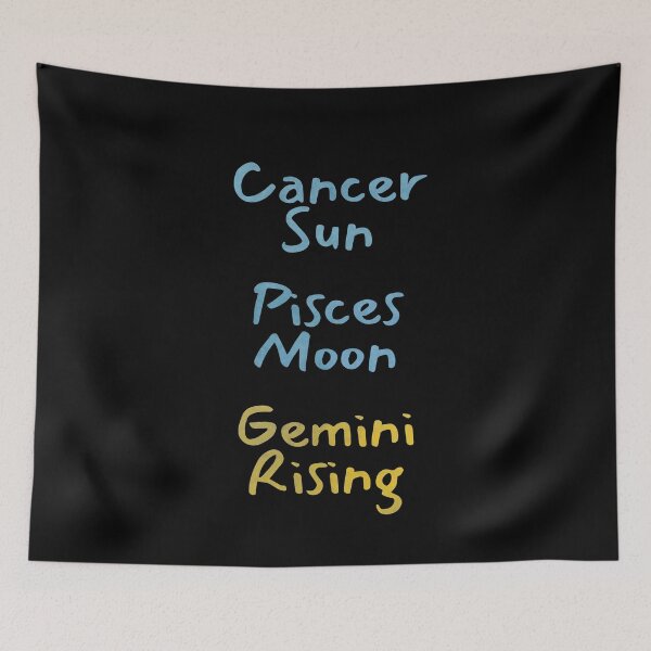 Item preview, Cancer Sun Pisces Moon Gemini Rising Text designed and sold by leomooncreates.