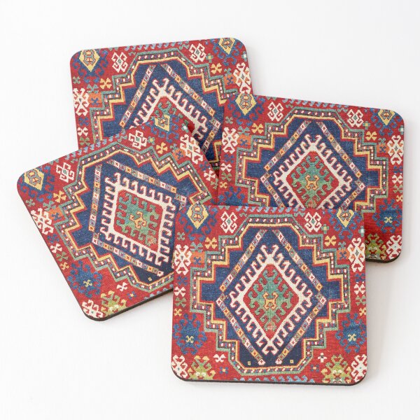 Item preview, Three Medallion Kazak Southwest Caucasus Carpet Print designed and sold by Vicky Brago-Mitchell®.