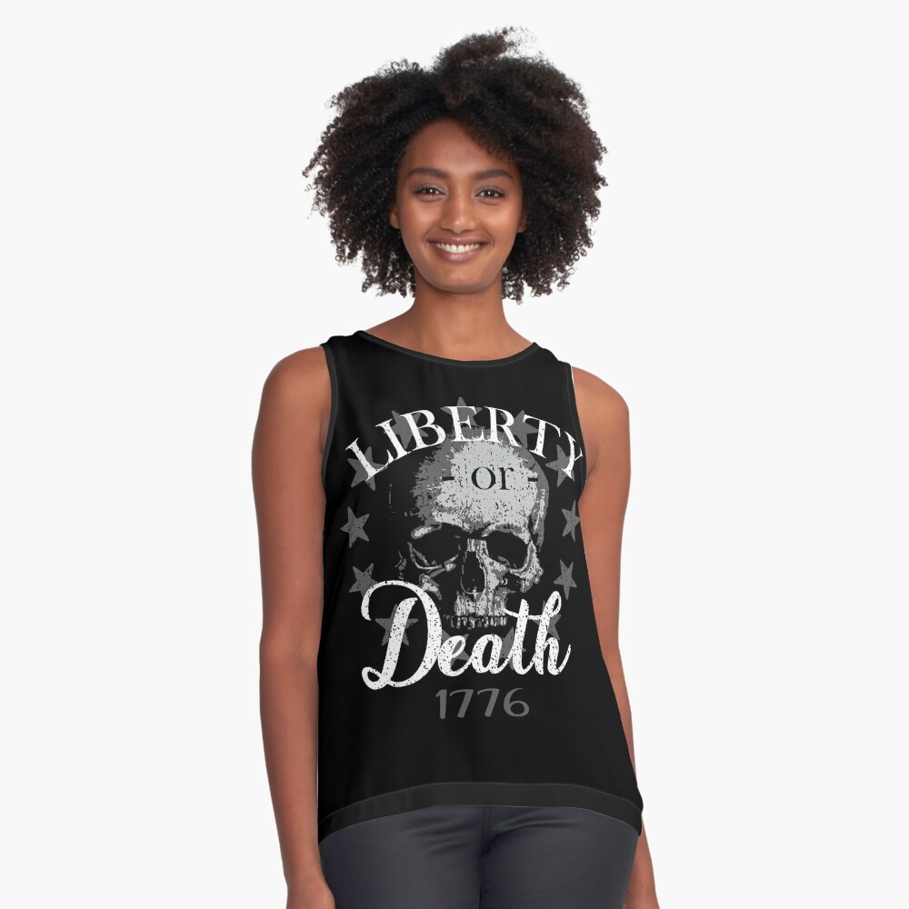 LIVESORE/Womens black TANK TOP/ Small/ Defiant Patriots/skull/1776/We the  People