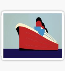 Vintage Ocean Liner Cruise Illustration Sticker