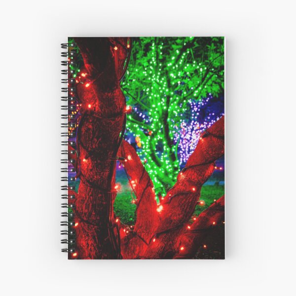 Vibrant Christmas Light Spiral Notebook