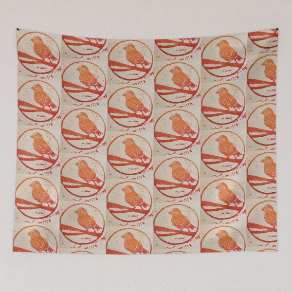 Item preview, Green finch in orange and red designed and sold by Nickelr1999.