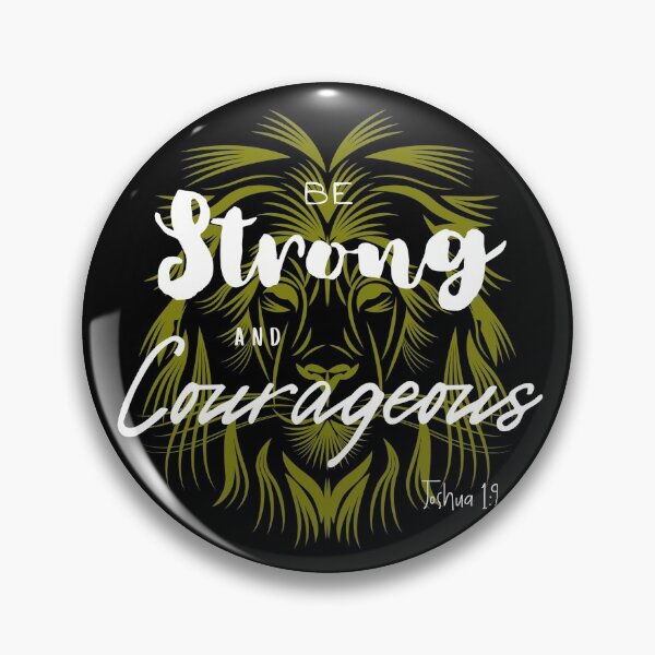 Item preview, Be Strong and Courageous | Joshua 1:9 | Lion | Bible Verse | Christian | designed and sold by Jeleedesigns.