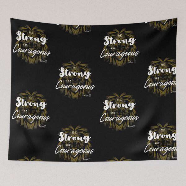 Item preview, Be Strong and Courageous | Joshua 1:9 | Lion | Bible Verse | Christian | designed and sold by Jeleedesigns.