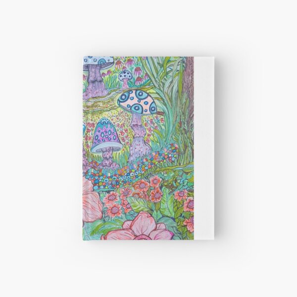 "Dream Wonder", psychedelic art nouveau style inspired by nature. Hardcover Journal