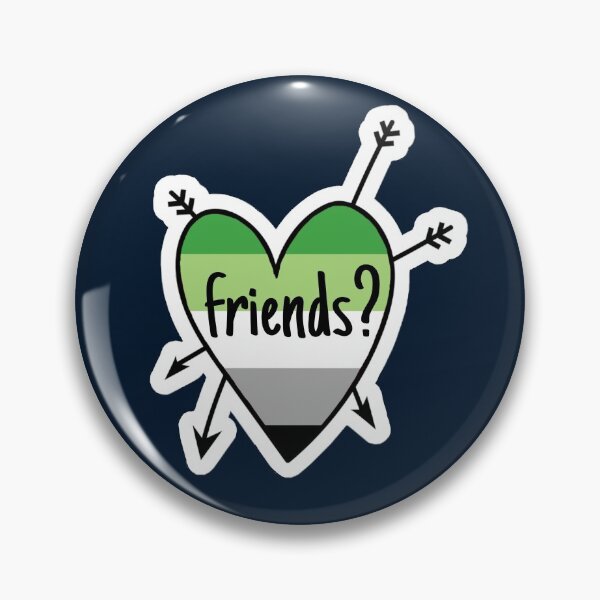 Item preview, ‘Friends?’ Aro heart navy designed and sold by D0NN13D1N0.