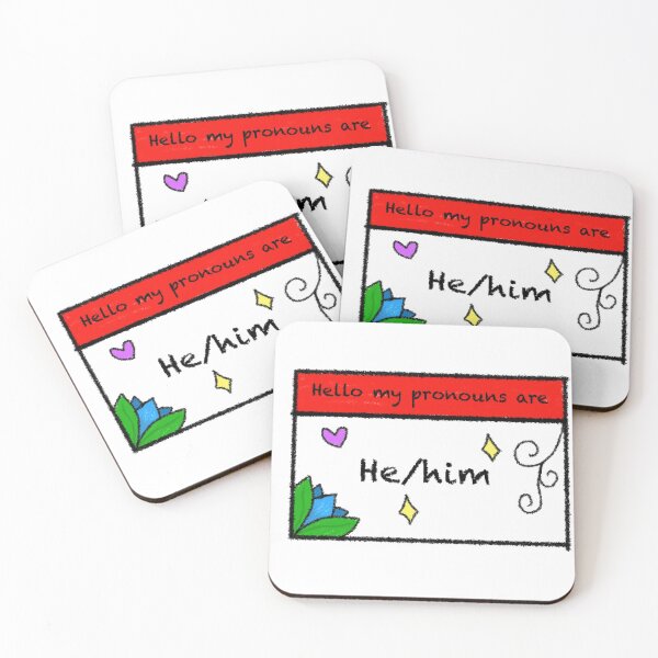 Item preview, Hello my pronouns are he/him  designed and sold by DoodlepoodleSJ.
