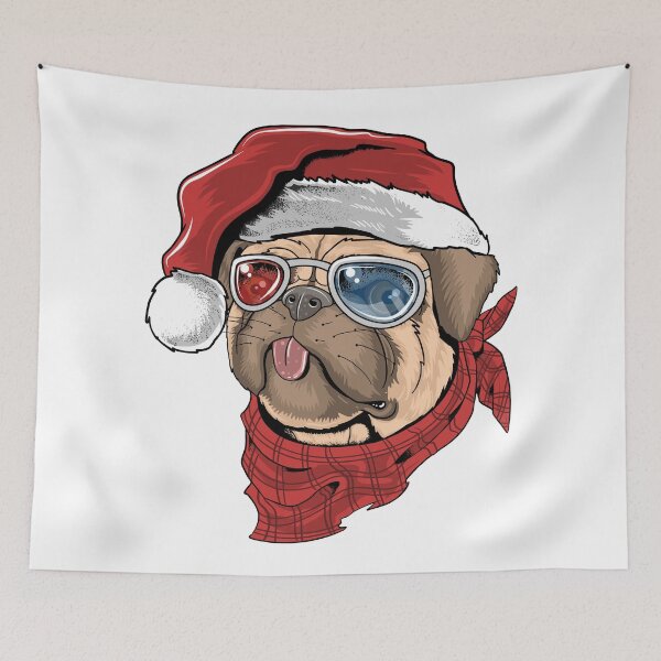 Item preview, pug santa designed and sold by muthru bazaar.