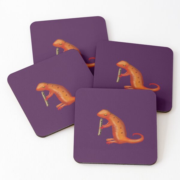 Item preview, Red Eft Newt (Eastern Newt) Playing a Flute designed and sold by ELMayer.