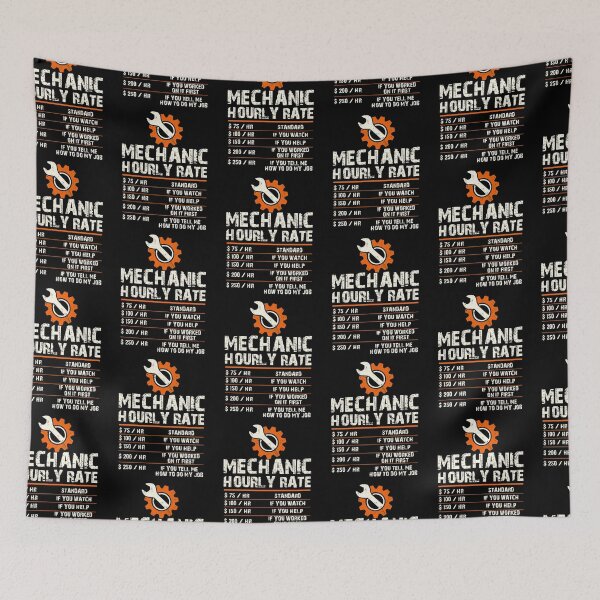 Item preview, Funny Mechanic Hourly Labor Rates designed and sold by ThreadsNouveau.