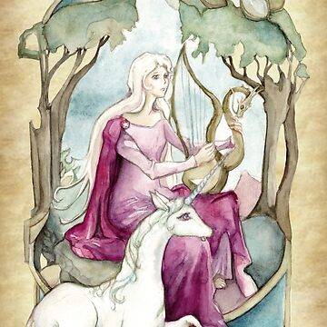Artwork thumbnail, Lady Amalthea Playing The Harp by Miriam Steinau