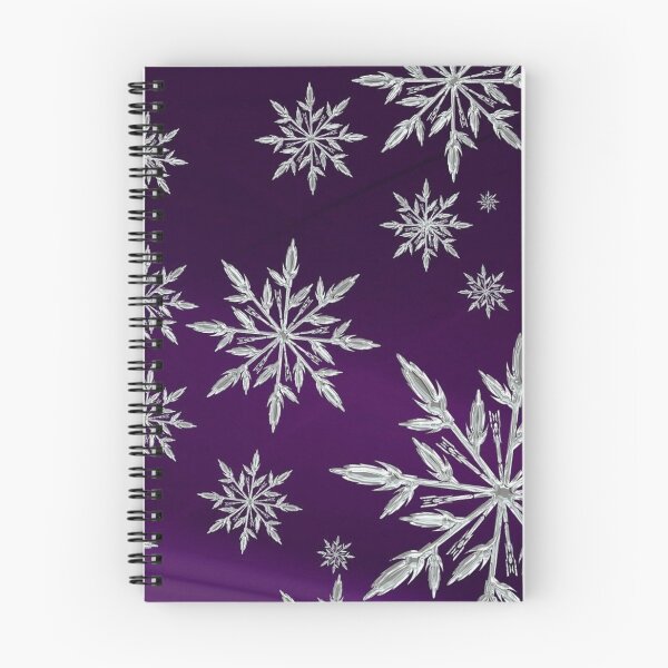 Item preview, Copos de nieve plateados. Fondo morado con nevadas designed and sold by WOW TeesAndThings.