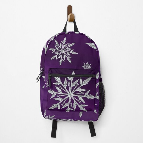 Item preview, Silver Snowflakes. Purple background with snowfall designed and sold by WOW TeesAndThings.