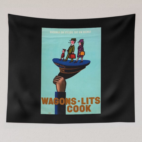 Item preview, retro classic Wagons Lits poster designed and sold by CorasPosters.