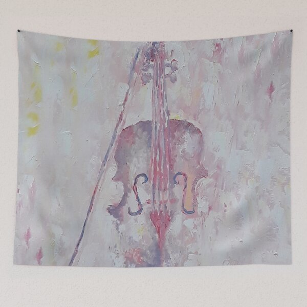 Item preview, Pastel violin, classical music instrument, SOUND OF LIFE, made with love original oil painting by Luna Smith designed and sold by Luna-Smith.