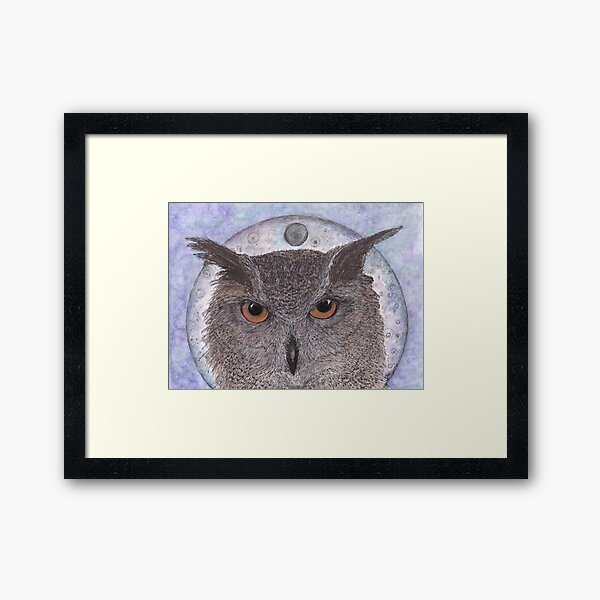 "The Eyes Have It", Ink/WC pencil illustration by SD McGrath Framed Art Print