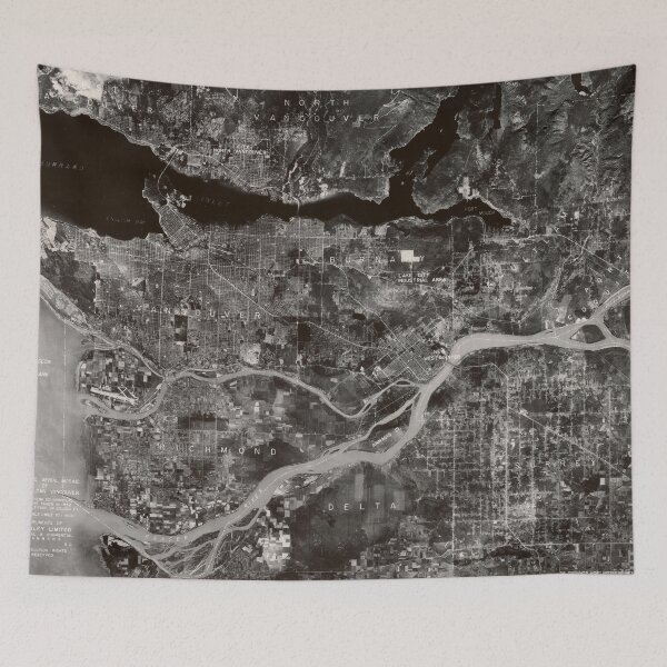 Item preview, Composite aerial mosaic of metropolitan Vancouver (1952) designed and sold by FOVCA.