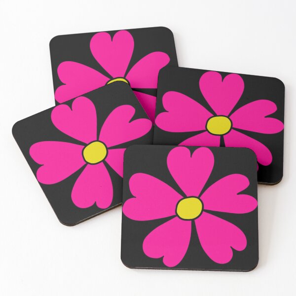 Item preview, Bib Flower in Classic Bright Pink on Black designed and sold by CottoVerdi.
