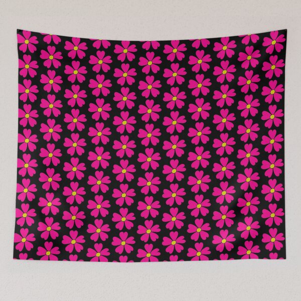 Item preview, Bib Flower in Classic Bright Pink on Black designed and sold by CottoVerdi.