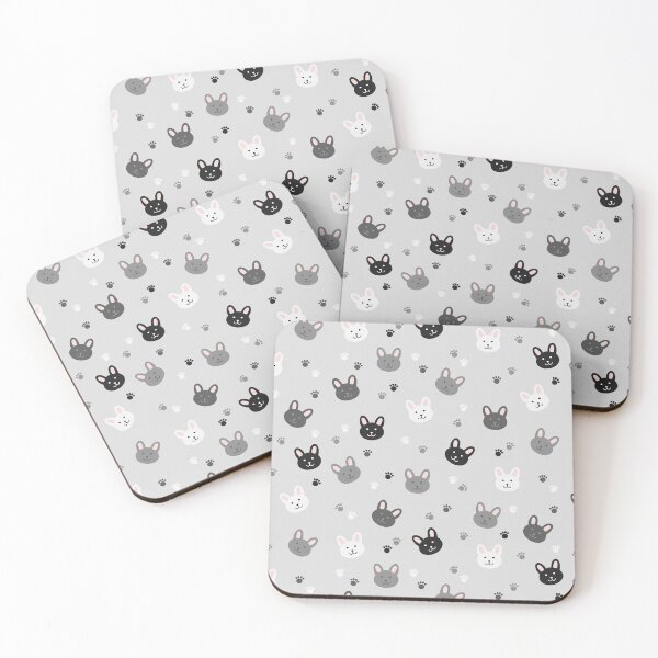 Item preview, Cute Black Grey White Rabbit Animal Pattern by JazzCats  designed and sold by jazzcats.