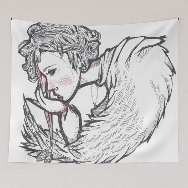 Item preview, masked girl waiting designed and sold by AnnaHuhn.
